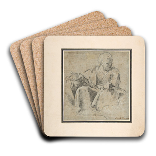 Study for a Figure of Saint Joseph by Bartolomeo Schedoni Art Drink Coaster set