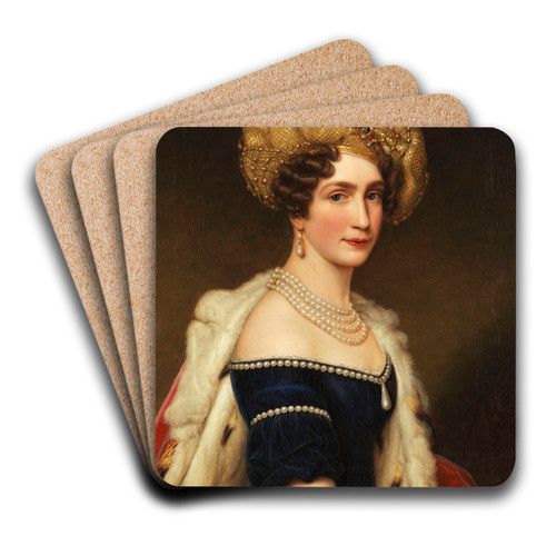 Auguste Amalie Prinzessin von Bayern, Herzogin von Leuchtenberg (1788-1851) by Joseph Karl Stieler Art Drink Coaster set