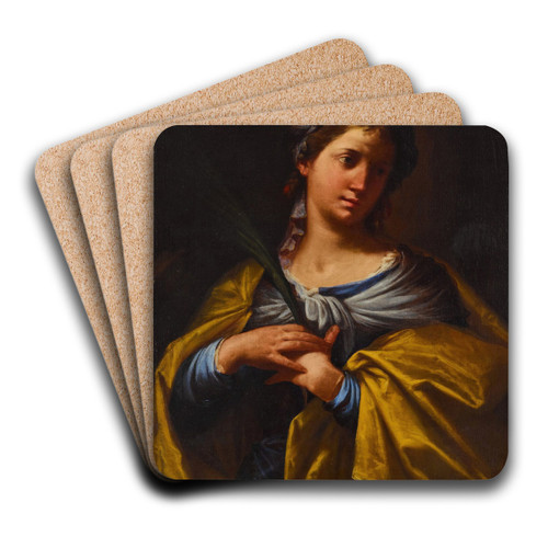 Saint Catherine of Alexandria by Lorenzo Pasinelli Art Drink Coaster set