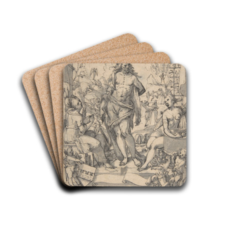 Study for a Stained Glass Window by Christoph Murer Drink Coasters - set of 4