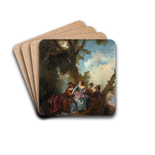 Declaration of Love by Nicolas Lancret Drink Coasters - set of 4