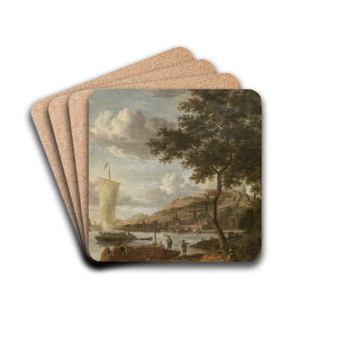 View of the Necker by Jacobus Storck Drink Coasters - set of 4