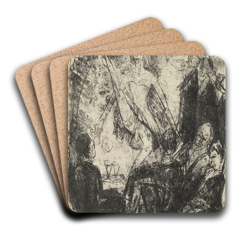 Die weie Tnzerin by Ernst Ludwig Kirchner Art Drink Coaster set