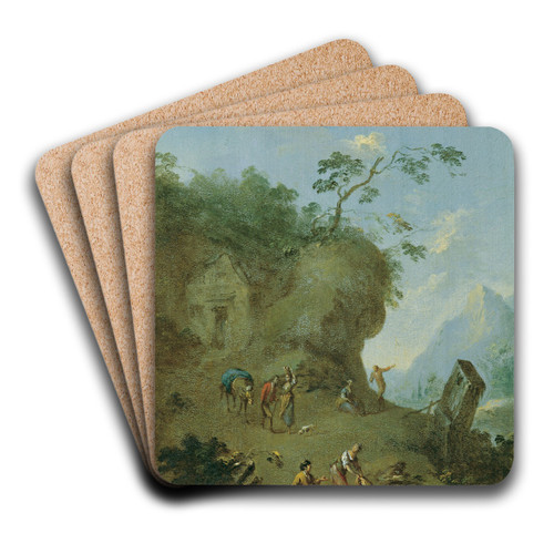Htte auf einer Waldhhe by Norbert Joseph Carl Grund Art Drink Coaster set Htte auf einer Waldhhe by Norbert Joseph Carl Grund Art Drink Coaster set