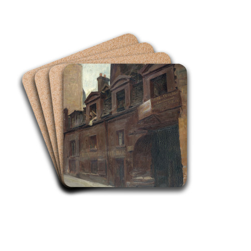 Entre de l'auberge du Cheval-blanc, rue Mazet by Victor Marec Drink Coasters - set of 4