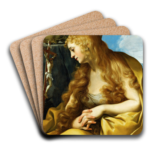 The Penitent Magdalene by Bolognese School Art Drink Coaster set