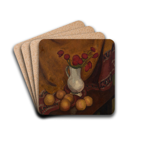 Vase de coquelicots by Roger de La Fresnaye Drink Coasters - set of 4 Vase de coquelicots by Roger de La Fresnaye Drink Coasters - set of 4