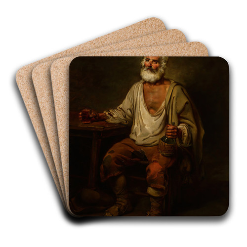Man Drinking Wine by Alexander Laurus Art Drink Coaster set Man Drinking Wine by Alexander Laurus Art Drink Coaster set