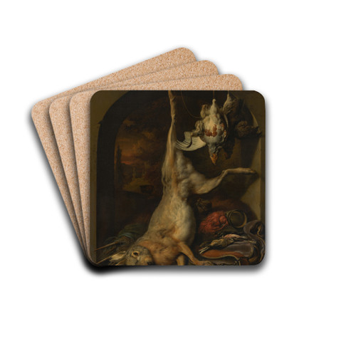 Dead Hare by Jan Weenix Drink Coasters - set of 4 Dead Hare by Jan Weenix Drink Coasters - set of 4