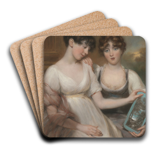Portrait of Anne and Maria Russell by John Russell Art Drink Coaster set