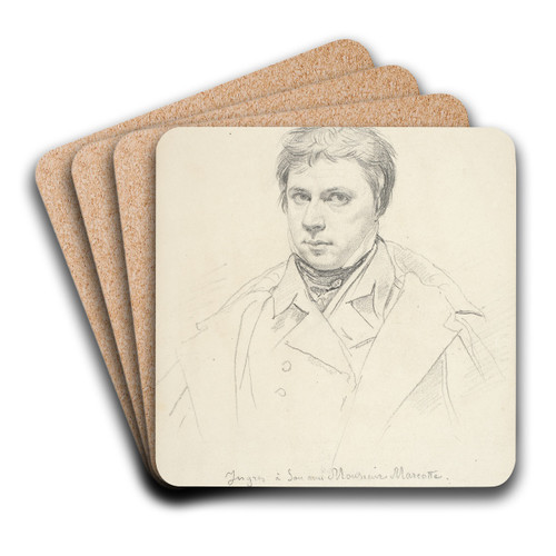 Self-Portrait by Jean Auguste Dominique Ingres Art Drink Coaster set