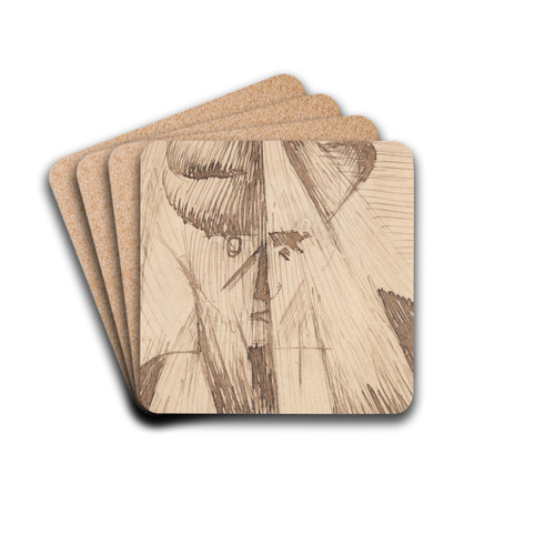 Head Against the Light (The Artist's Sister) by Umberto Boccioni Drink Coasters - set of 4 Head Against the Light (The Artist's Sister) by Umberto Boccioni Drink Coasters - set of 4