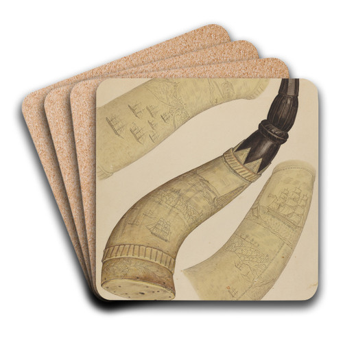 Powder Horn by Paul Ward Art Drink Coaster set Powder Horn by Paul Ward Art Drink Coaster set