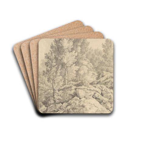 View of the Valley of Trippstadt in the Pfalz by Ferdinand Kobell Drink Coasters - set of 4