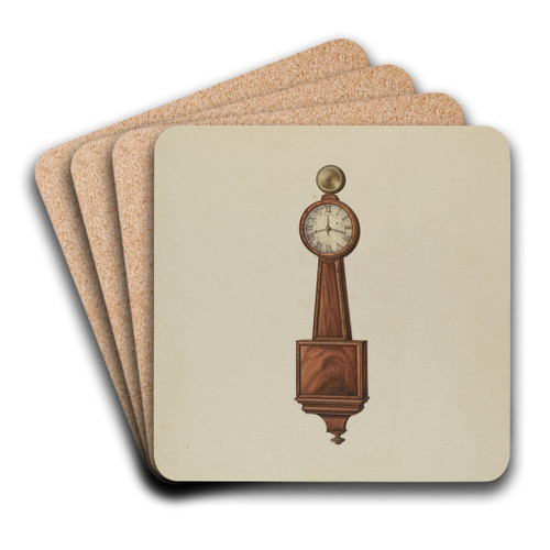 Wall Clock by Lawrence Phillips Art Drink Coaster set