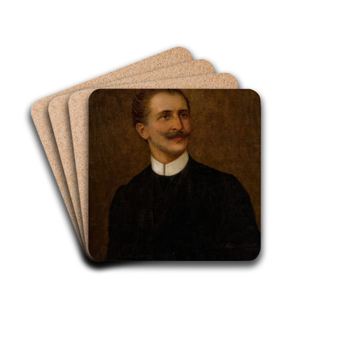 Portrait of a Man by Teodor Axentowicz Drink Coasters - set of 4
