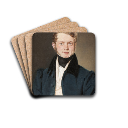 Mansportrtt by Christian Albrecht Jensen Drink Coasters - set of 4