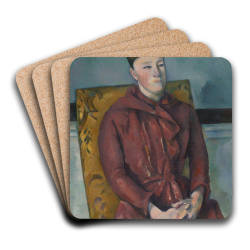 Madame Czanne in a Yellow Chair by Paul Czanne Art Drink Coaster set