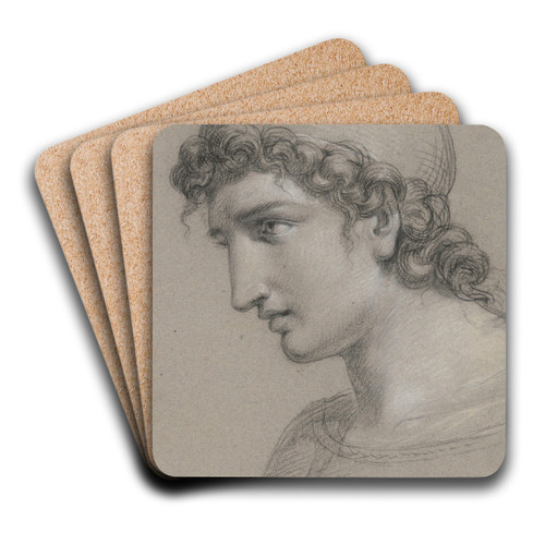 Head of a Man by Jean Antoine Verschaeren Art Drink Coaster set Head of a Man by Jean Antoine Verschaeren Art Drink Coaster set