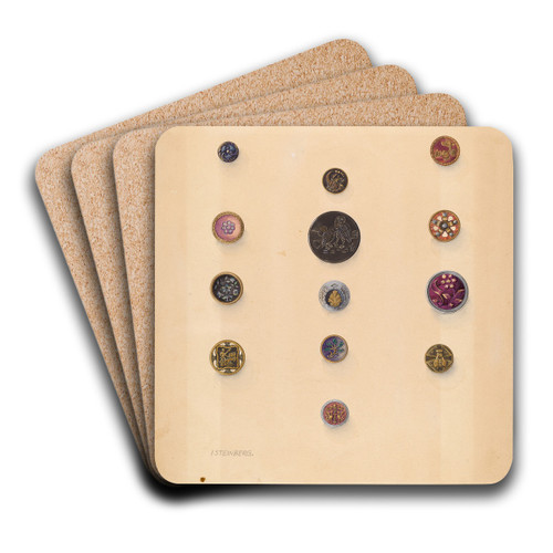Buttons by Isidore Steinberg Art Drink Coaster set Buttons by Isidore Steinberg Art Drink Coaster set