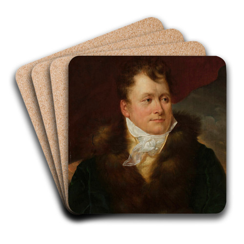 Portrait of Ignacy Nosarzewski by Antoni Brodowski Art Drink Coaster set Portrait of Ignacy Nosarzewski by Antoni Brodowski Art Drink Coaster set