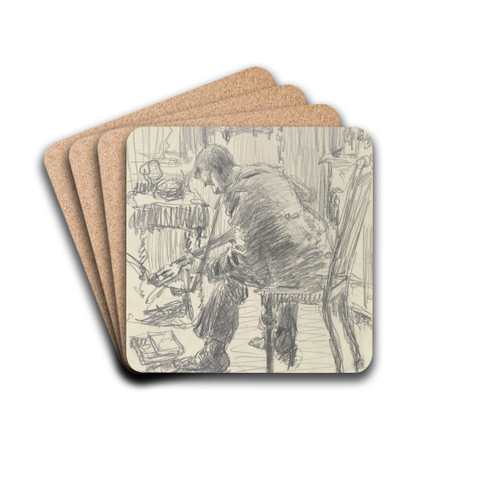Guitar player by Gustav Schraegle Drink Coasters - set of 4 Guitar player by Gustav Schraegle Drink Coasters - set of 4