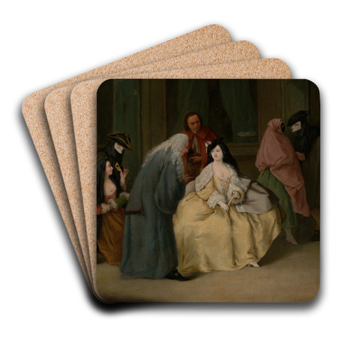 The Meeting by Pietro Longhi Art Drink Coaster set