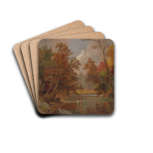 Autumn On The River by Jasper Francis Cropsey Drink Coasters - set of 4