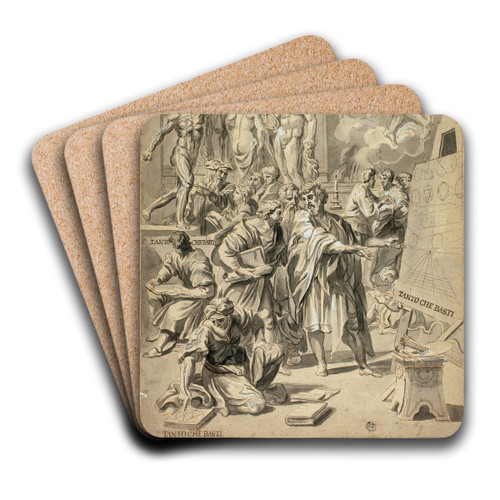 Allegorical Scene in Artists Studio by After Carlo Maratti Art Drink Coaster set