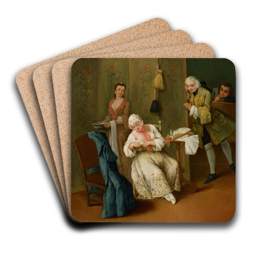 The Indiscreet Gentleman by Pietro Longhi Art Drink Coaster set