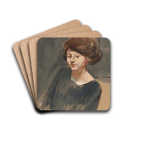 Portrait Of A Woman by Jean-Louis Forain Drink Coasters - set of 4