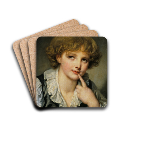 Head of a Boy by Jean-Baptiste Greuze Drink Coasters - set of 4
