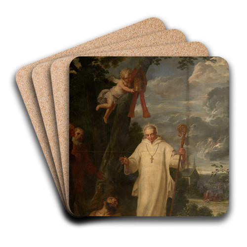 Miracles of Saint Hugh of Lincoln by Erasmus Quellinus the younger Art Drink Coaster set