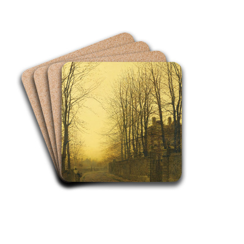 Late Autumn by John Atkinson Grimshaw Drink Coasters - set of 4