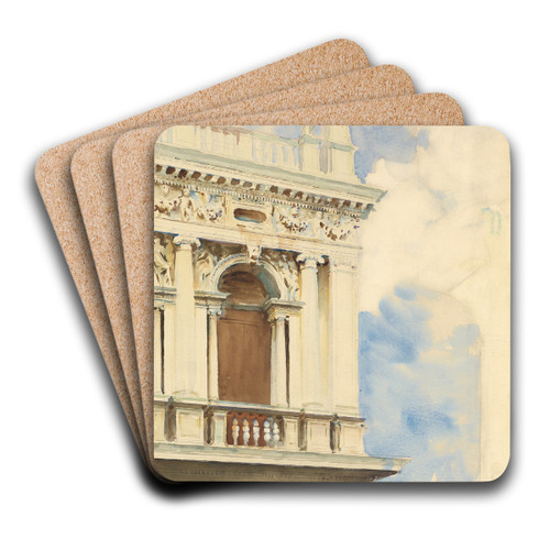 A Corner of the Library in Venice by John Singer Sargent Art Drink Coaster set A Corner of the Library in Venice by John Singer Sargent Art Drink Coaster set