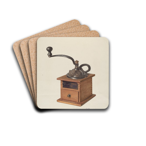 Coffee Mill by Carl Buergerniss Drink Coasters - set of 4