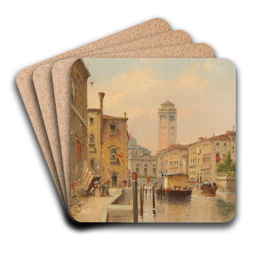 Grande Canal, Venice by Karl Kaufmann Art Drink Coaster set Grande Canal, Venice by Karl Kaufmann Art Drink Coaster set