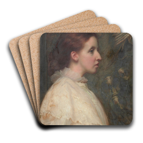 Maude Sarah Verney by William Blake Richmond Art Drink Coaster set