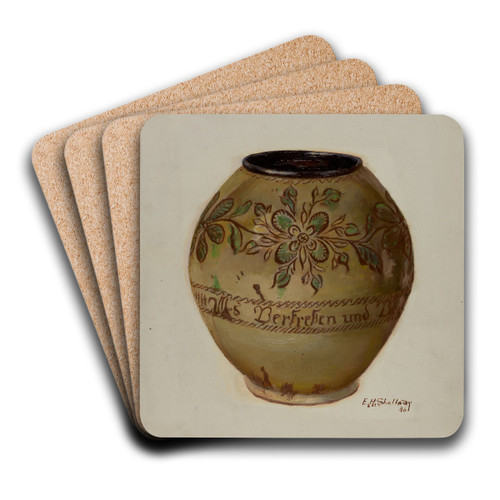 Pa. German Jar by Eugene Shellady Art Drink Coaster set Pa. German Jar by Eugene Shellady Art Drink Coaster set
