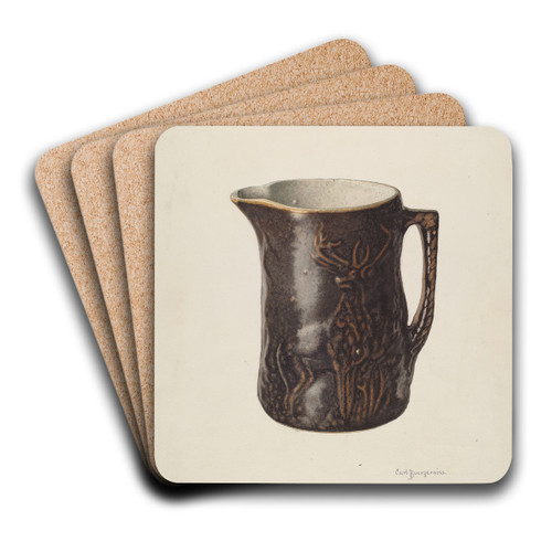 Wide Top Jug or Pitcher by Carl Buergerniss Art Drink Coaster set Wide Top Jug or Pitcher by Carl Buergerniss Art Drink Coaster set