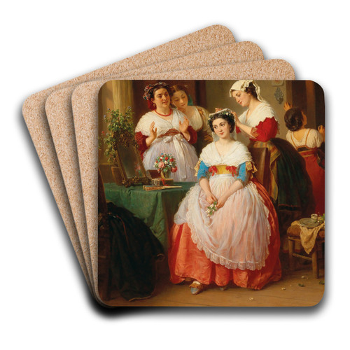 The wedding morning by Konstantin Johannes Franz Cretius Art Drink Coaster set