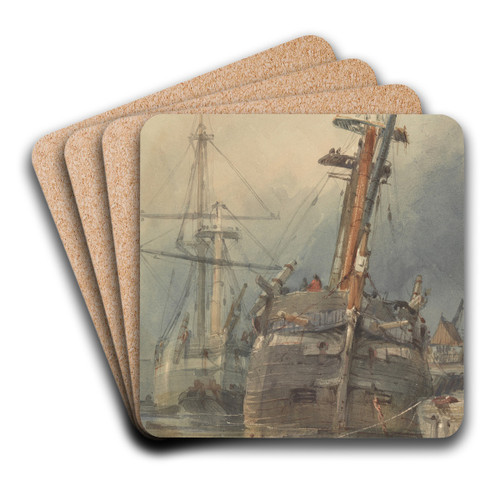 Old Men O'War by Charles Bentley Art Drink Coaster set