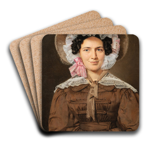 Portrait Of Baroness Christine Stampe, Nee Dalgas by Christian Albrecht Jensen Art Drink Coaster set