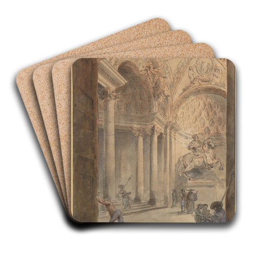 Interior of Saint Peter's by Hubert Robert Art Drink Coaster set