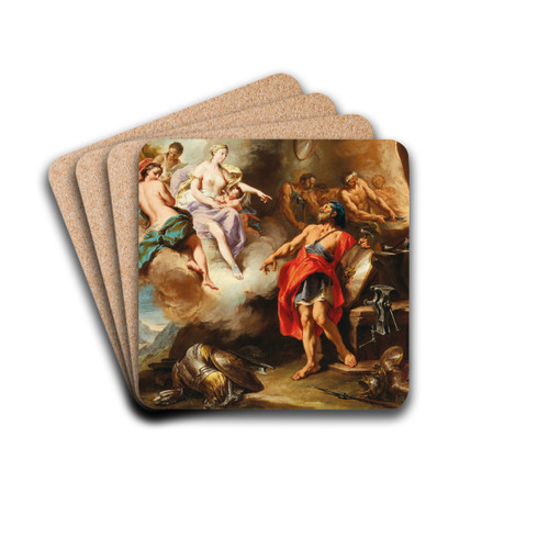 Venus in the forge of Vulcan by Giovanni Battista Pittoni Drink Coasters - set of 4