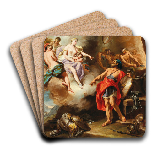 Venus in the forge of Vulcan by Giovanni Battista Pittoni Art Drink Coaster set