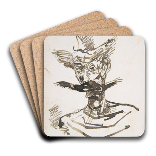 The Clown; M. Joret by Henri de Toulouse-Lautrec Art Drink Coaster set
