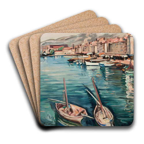 Le port deToulon by Emile Othon Friesz Art Drink Coaster set Le port deToulon by Emile Othon Friesz Art Drink Coaster set