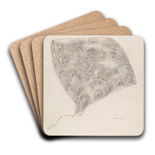 Infant's Cap by Grace Halpin Art Drink Coaster set