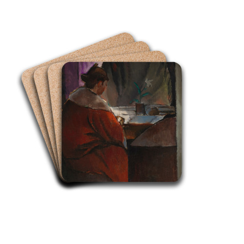 At the window by Alvar Cawn Drink Coasters - set of 4 At the window by Alvar Cawn Drink Coasters - set of 4